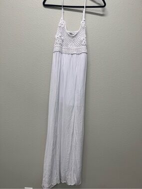 NWT White Crochet-Bodice Maxi Dress - Women's Summer Slip Dress, Multiple Sizes